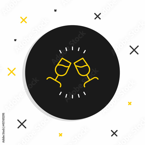 Line Wine tasting, degustation icon isolated on white background. Sommelier. Smells of wine. Colorful outline concept. Vector