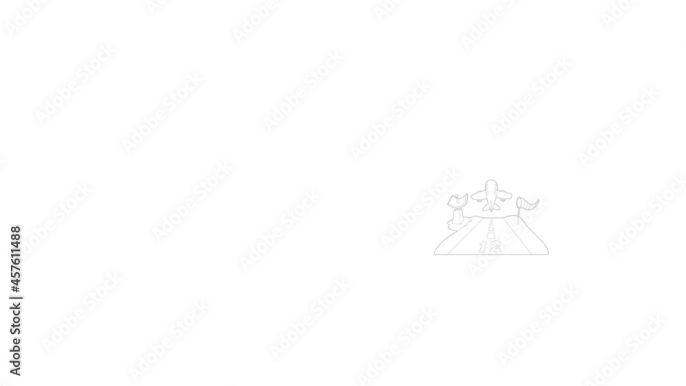 Runway icon animation best outline object on white background Runway icon animation best outline object on white background