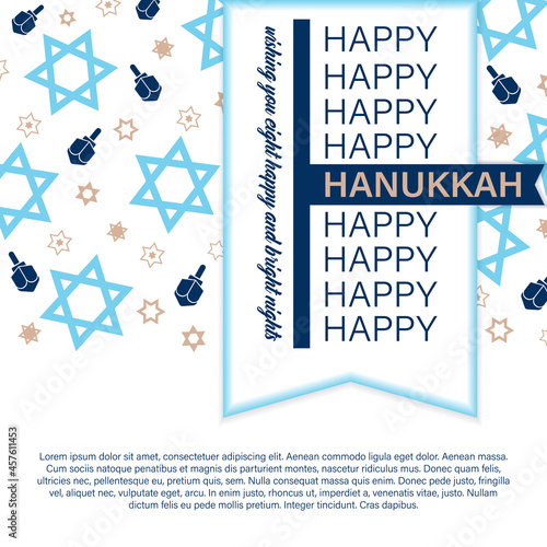 Happy Hanukkah. Background vector. Jewish holiday. Greeting card for your friends.