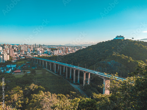 view of Morro do Moreno hill and the entire city of Vila Velha city