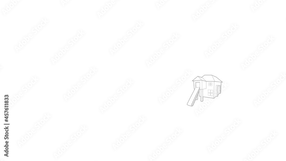 Forest house icon animation best outline object on white background Forest house icon animation best outline object on white background
