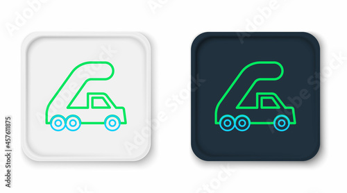 Line Passenger ladder for plane boarding icon isolated on white background. Airport stair travel. Colorful outline concept. Vector
