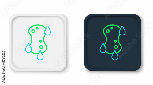 Line Sponge icon isolated on white background. Wisp of bast for washing dishes. Cleaning service logo. Colorful outline concept. Vector