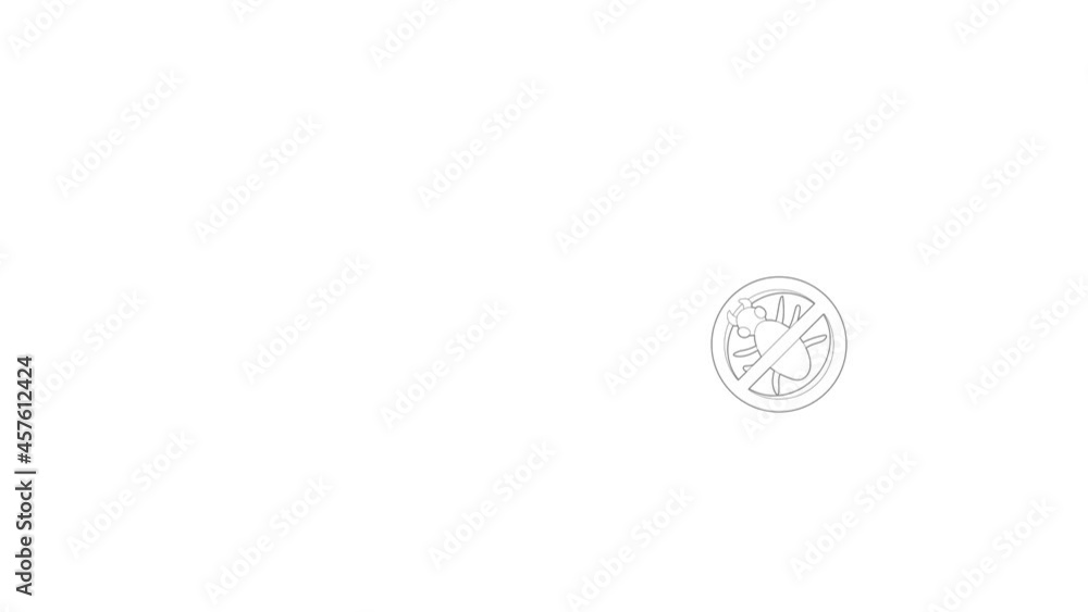 Stop computer virus sign icon animation best outline object on white background Stop computer virus sign icon animation best outline object on white background