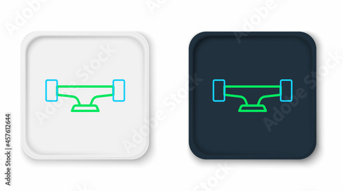 Line Skateboard wheel icon isolated on white background. Skateboard suspension. Skate wheel. Colorful outline concept. Vector