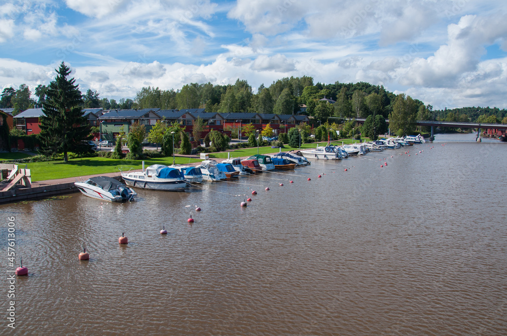 View to Porvoonjoki river in Porvoo, Finland