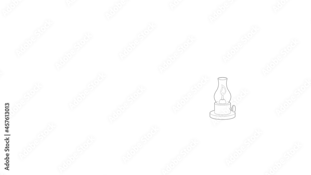 Gas lamp icon animation best outline object on white background Gas lamp icon animation best outline object on white background
