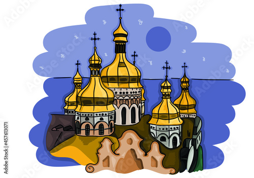 Vector illustration of Kiev Pechersk Lavra - Ukrajine photo