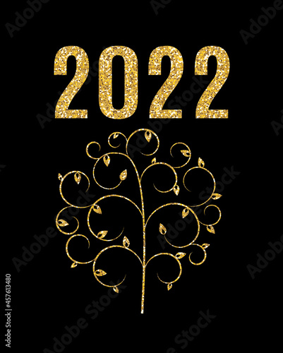 2022 Happy New Year and Marry Christmas Background. Vector Illustration. EPS10