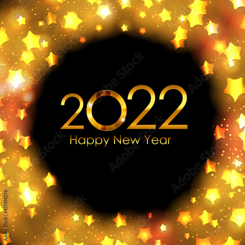 2022 Happy New Year Gold Glossy Background. Vector Illustration. EPS10