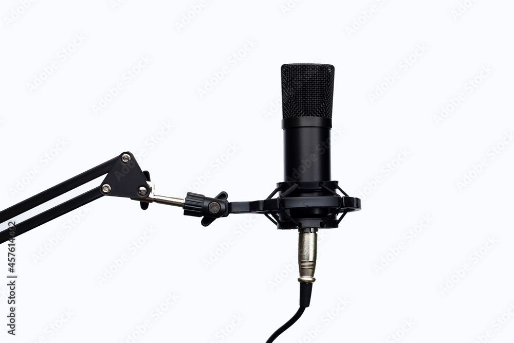 Studio microphone on white background. Studio microphone on white background.