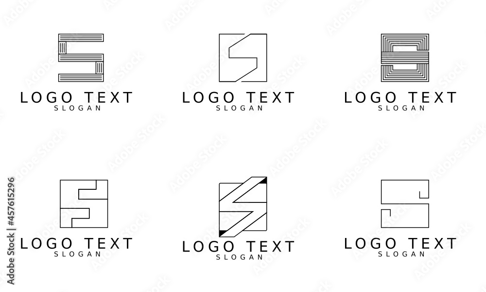 Geometric Style Minimal Letter S Logo Collection Geometric Style Minimal Letter S Logo Collection
