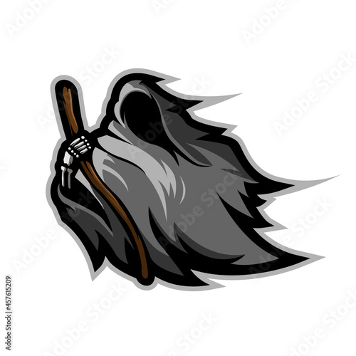 ghost esport mascot logo design illustration vector isolated on white background