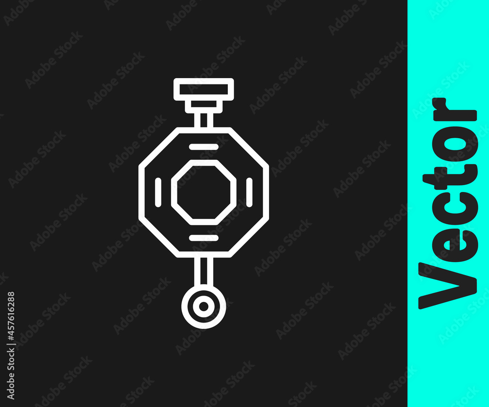 White line Chinese paper lantern icon isolated on black background. Vector White line Chinese paper lantern icon isolated on black background. Vector