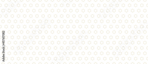 Simple minimalist seamless pattern. Subtle vector minimal geometric texture. Abstract golden background with small outline stars. Delicate gold and white ornament pattern. Luxury decorative geo design