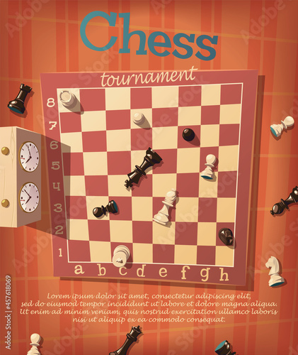 Chess tournament  poster vector illustration