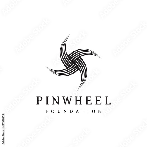 windmill pictogram logo design with lines