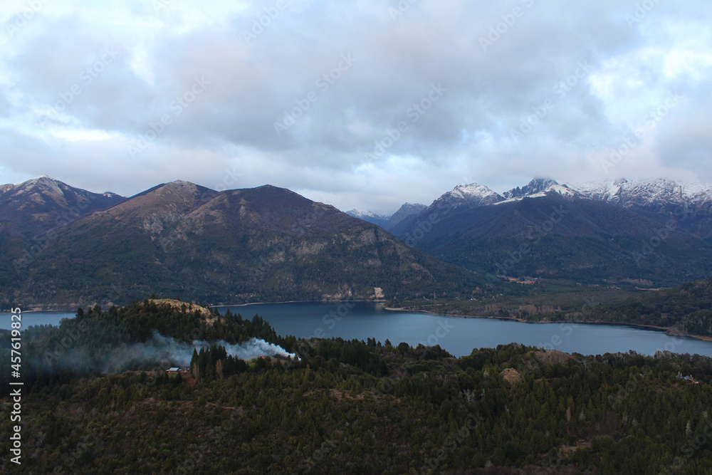 Panoramic view from Campanario hill in San Carlos de Bariloche, Argentina.