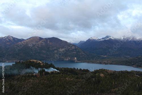 Panoramic view from Campanario hill in San Carlos de Bariloche, Argentina.
