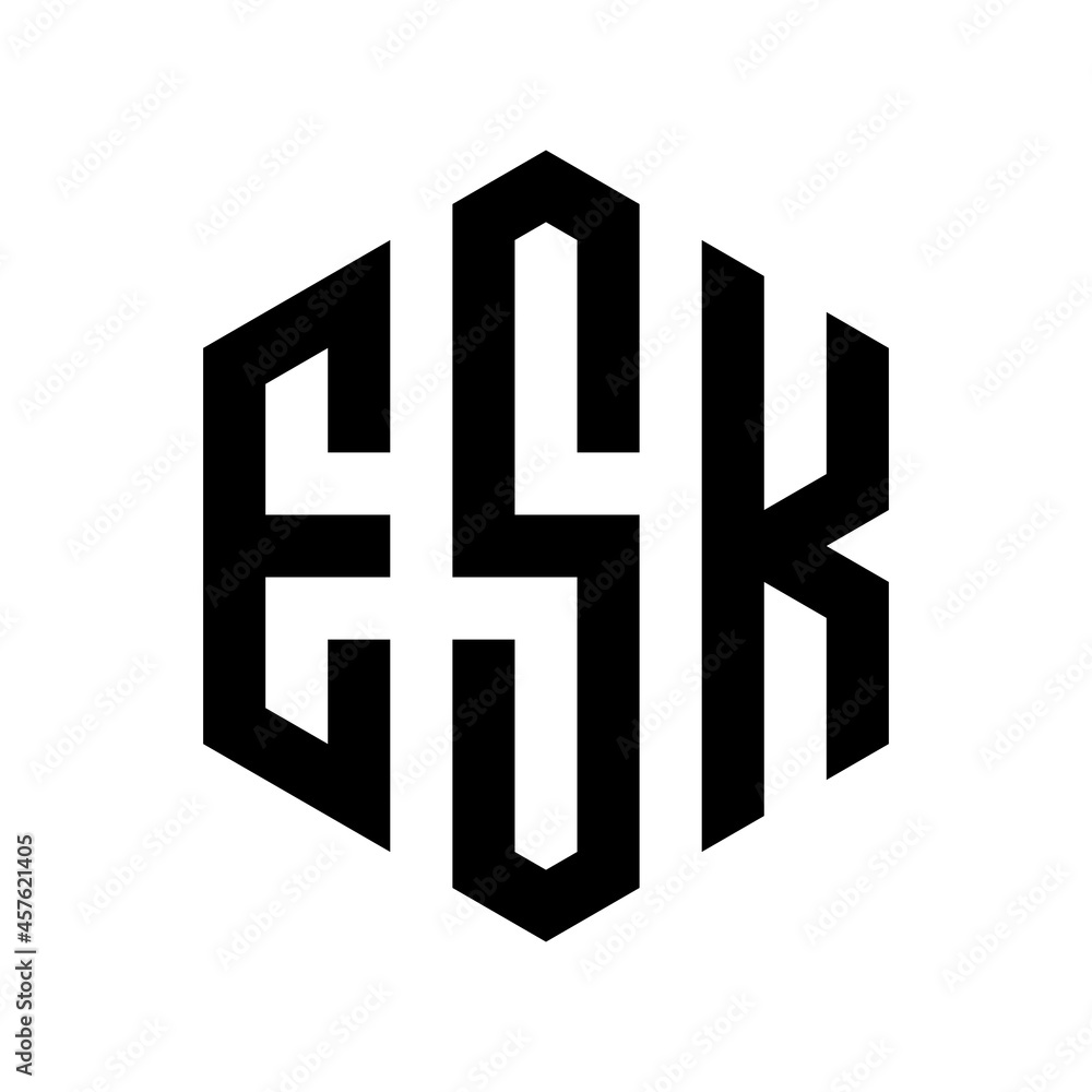 ESH Initial three letter logo hexagon ESH Initial three letter logo hexagon