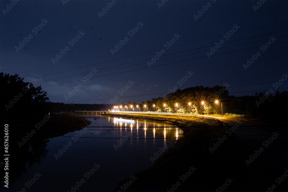 sunset over the river