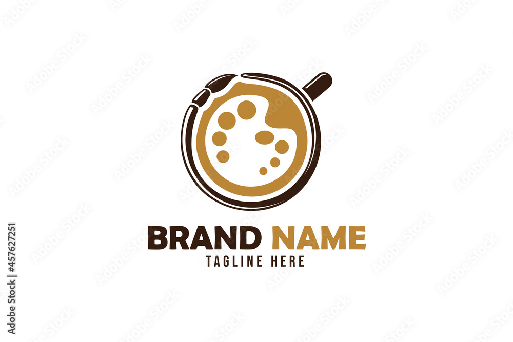 Creative painter logo / Coffee shop and art coffee cup logo template Creative painter logo / Coffee shop and art coffee cup logo template