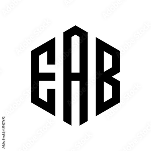 EAB Initial three letter logo hexagon