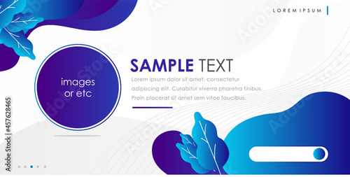 abstract fluid futuristic gradient background with leaves for marketplace banner and pop up landing page with plenty of space 