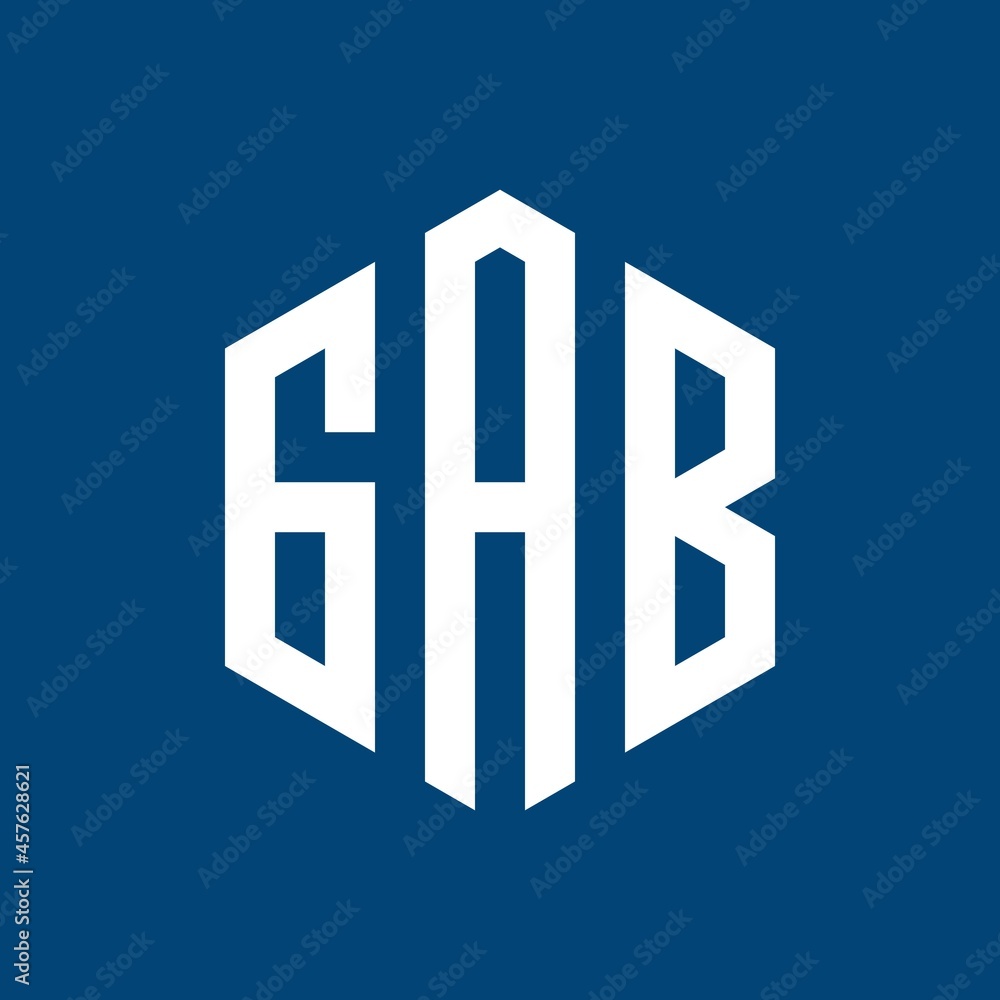 GAB Initial three letter logo hexagon GAB Initial three letter logo hexagon