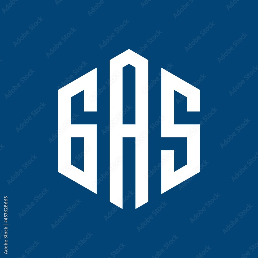 GAS Initial three letter logo hexagon GAS Initial three letter logo hexagon