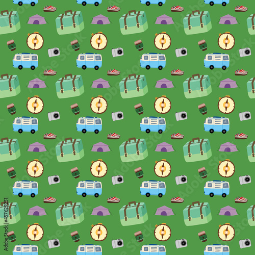 Traveling Seamless Pattern Design Template (ID: 457629251)
