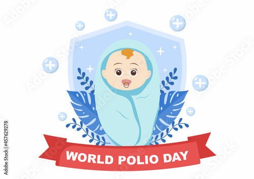 World Polio Day Background Which is Celebrated on October 24 Medicine to Life-Threatening Disease Caused by the Poliovirus. Vector Illustration