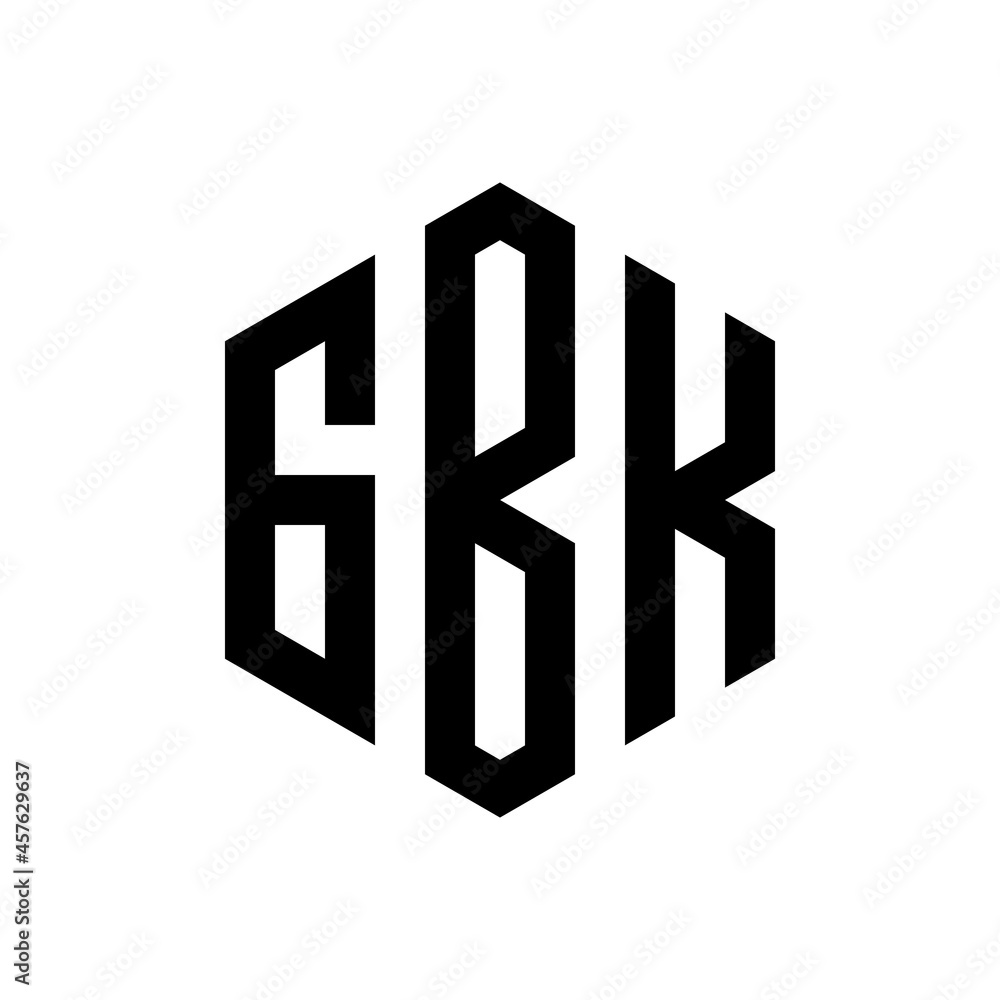 GBK Initial three letter logo hexagon GBK Initial three letter logo hexagon