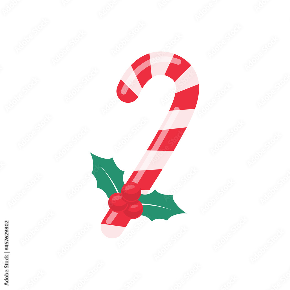 Fototapeta premium Christmas candy. Red and green colored candy bars for children on Christmas celebrations.