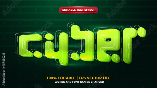 cyber future glow 3d editbale text effect