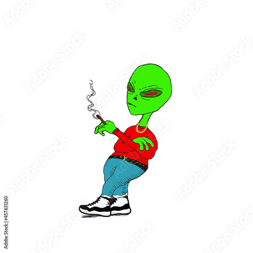 alien smoking 