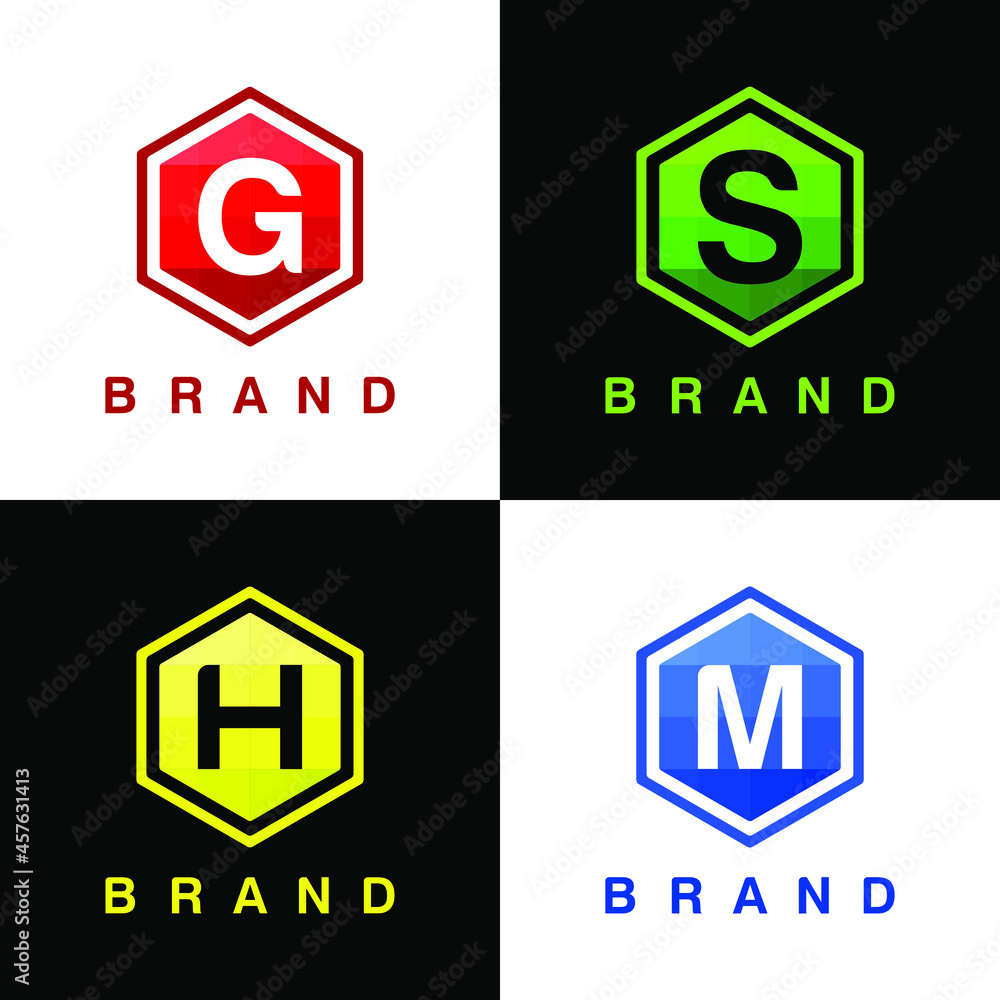Set of letters logo with flat color palette concept. Very suitable in various business purposes, also for icon, company name, personal name, symbol and etc. Set of letters logo with flat color palette concept. Very suitable in various business purposes, also for icon, company name, personal name, symbol and etc.