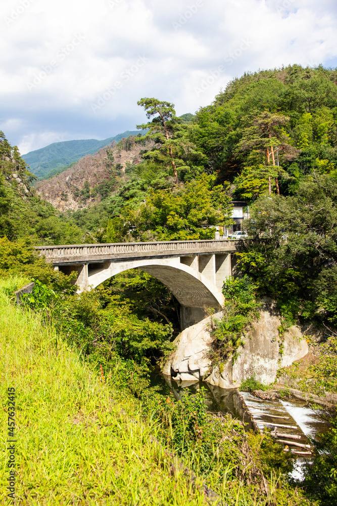 Nagatoro Bridge is located in Shosenkyo valley, Kofu town, Yamanashi prefecture, Japan.