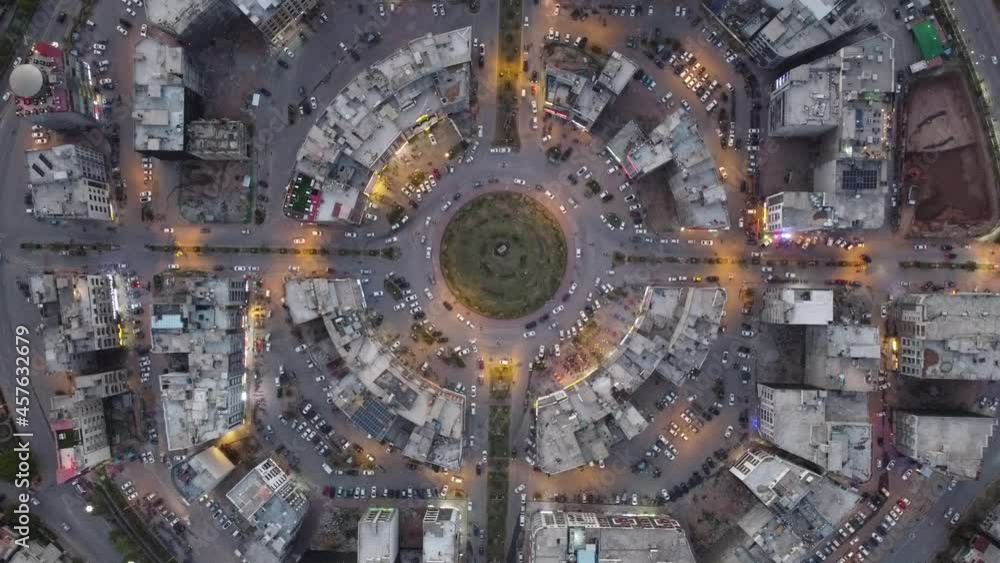 Time Circle - Aerial view of City Time Circle - Aerial view of City
