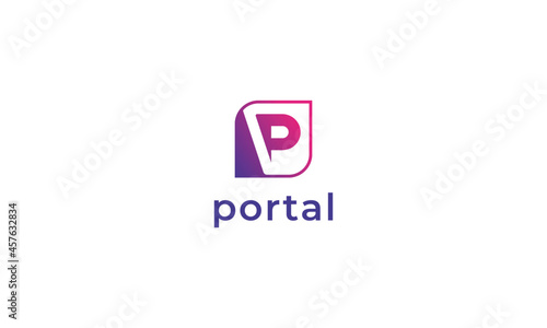 Letter p creative red colour modern exceptional technological logo