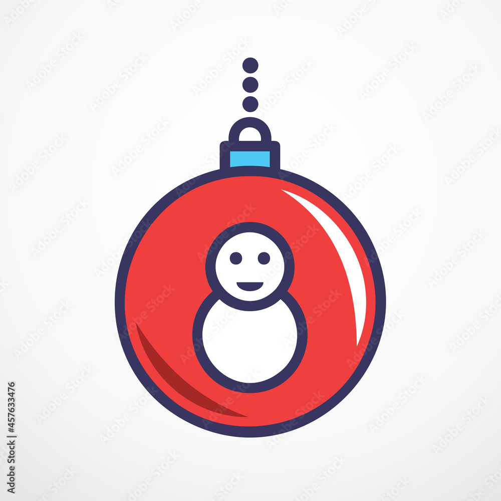 Christmas Ornament Ball flat line vector illustration. Christmas Ornament Ball flat line vector illustration.
