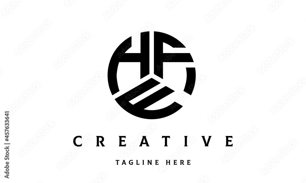 HFF creative circle three letter logo HFF creative circle three letter logo