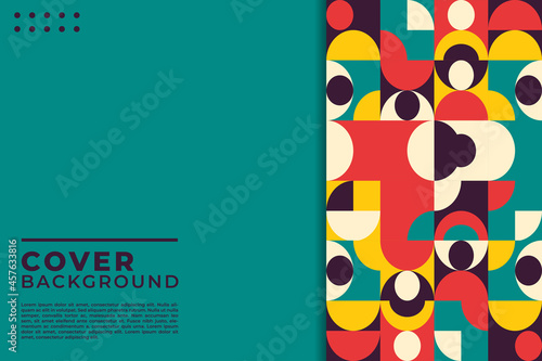 Colorful mosaic neo geometric cover background photo