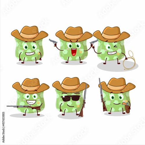 Cool cowboy barberry cartoon character with a cute hat