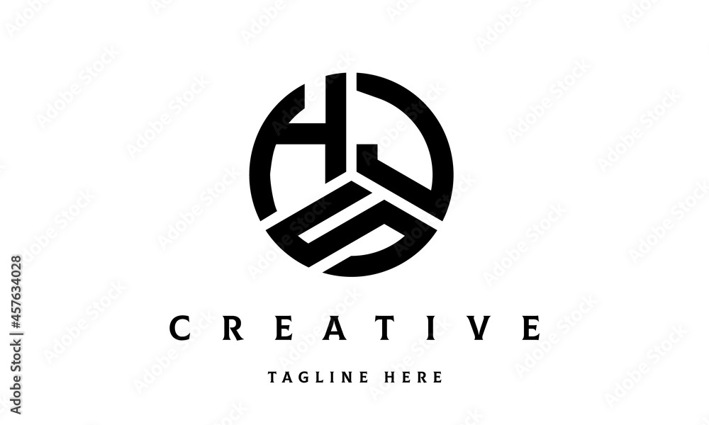HJS creative circle three letter logo HJS creative circle three letter logo
