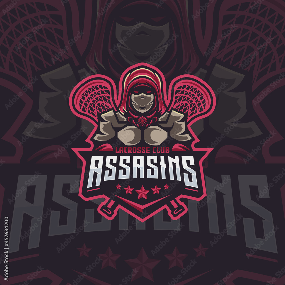 Assasin Logo Design Illustration For Lacrosse club