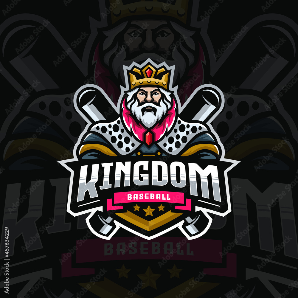 King Logo Design Illustration For Baseball Club