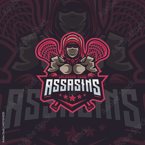 Assasin Logo Design Illustration For Lacrosse club