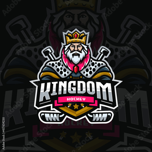 King Logo Design Illustration For Hockey Club