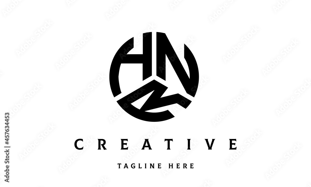 HNR creative circle three letter logo HNR creative circle three letter logo